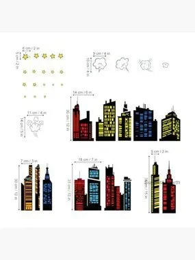 Other | Vinyl Wall Decals City Skyline Nursery Decor 8 Sheets Removable ...